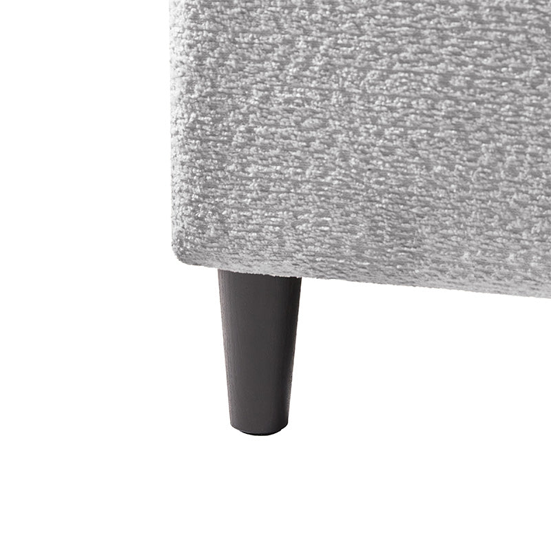 Pouffe de rangement cubique à plateau relevable avec poignée à amortissement, roulettes blocables et pieds en métal noir | Beige / Ivoire / Gris | Simple