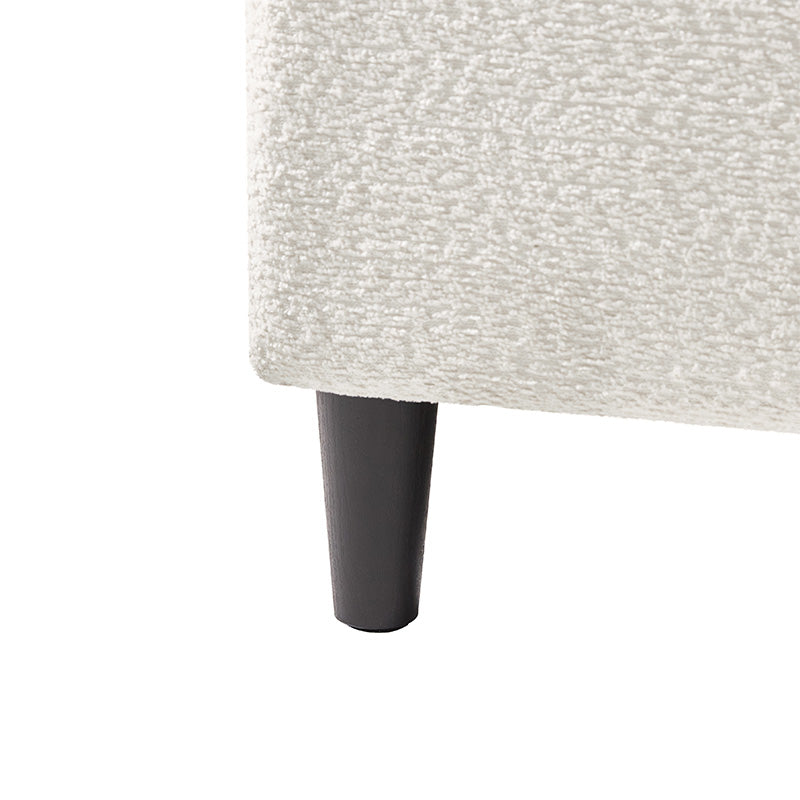 Pouffe de rangement cubique à plateau relevable avec poignée à amortissement, roulettes blocables et pieds en métal noir | Beige / Ivoire / Gris | Simple