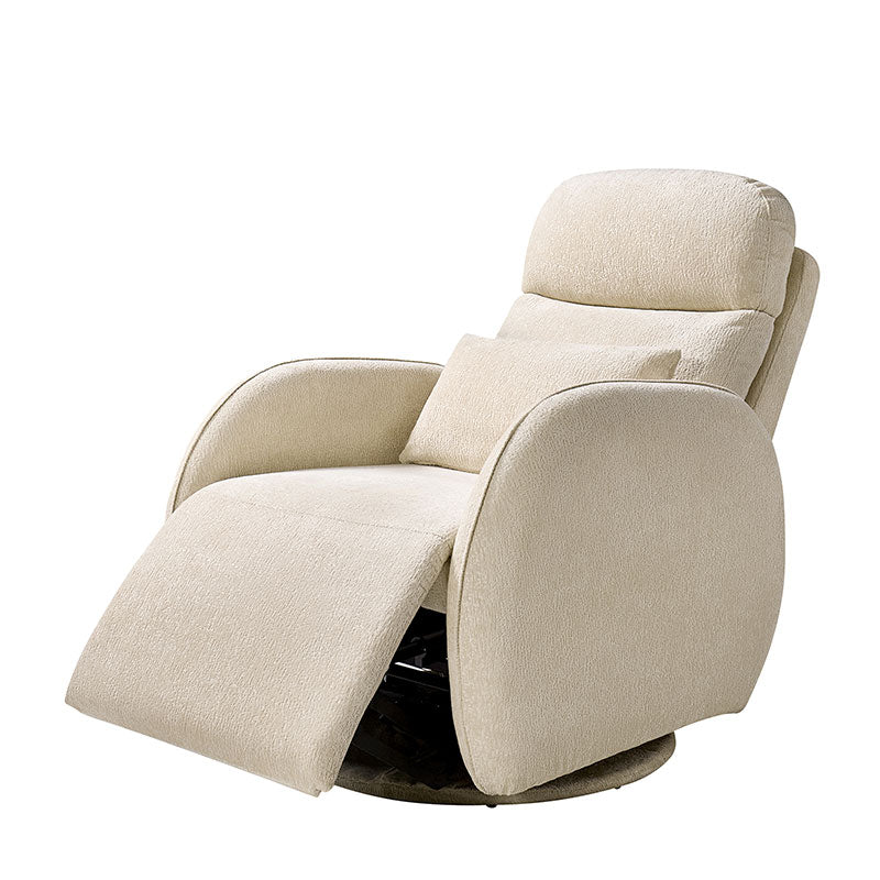 Fauteuil inclinable d'allaitement électrique à bascule avec rotation à 270°, 3 modes de balancement et appui-tête réglable | Blanc / Gris / Beige / Mousse | Siège individuel