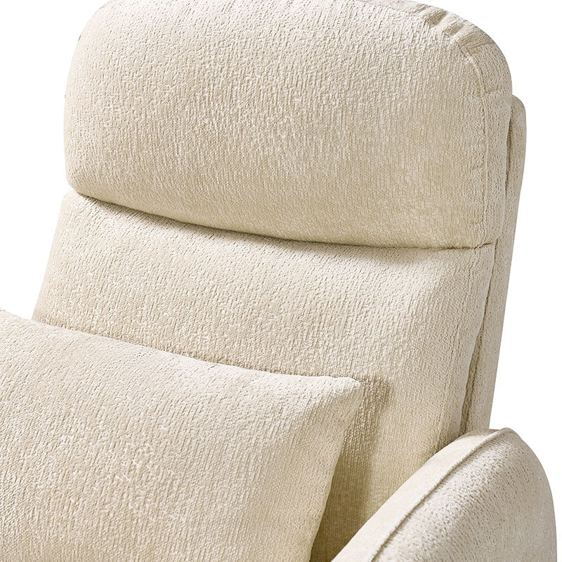 Fauteuil inclinable d'allaitement électrique à bascule avec rotation à 270°, 3 modes de balancement et appui-tête réglable | Blanc / Gris / Beige / Mousse | Siège individuel