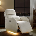 Fauteuil inclinable d'allaitement électrique à bascule avec rotation à 270°, 3 modes de balancement et appui-tête réglable | Blanc / Gris / Beige / Mousse | Siège individuel