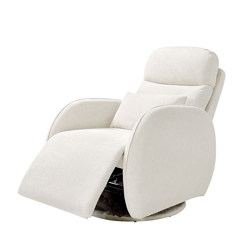 Fauteuil inclinable d'allaitement électrique à bascule avec rotation à 270°, 3 modes de balancement et appui-tête réglable | Blanc / Gris / Beige / Mousse | Siège individuel