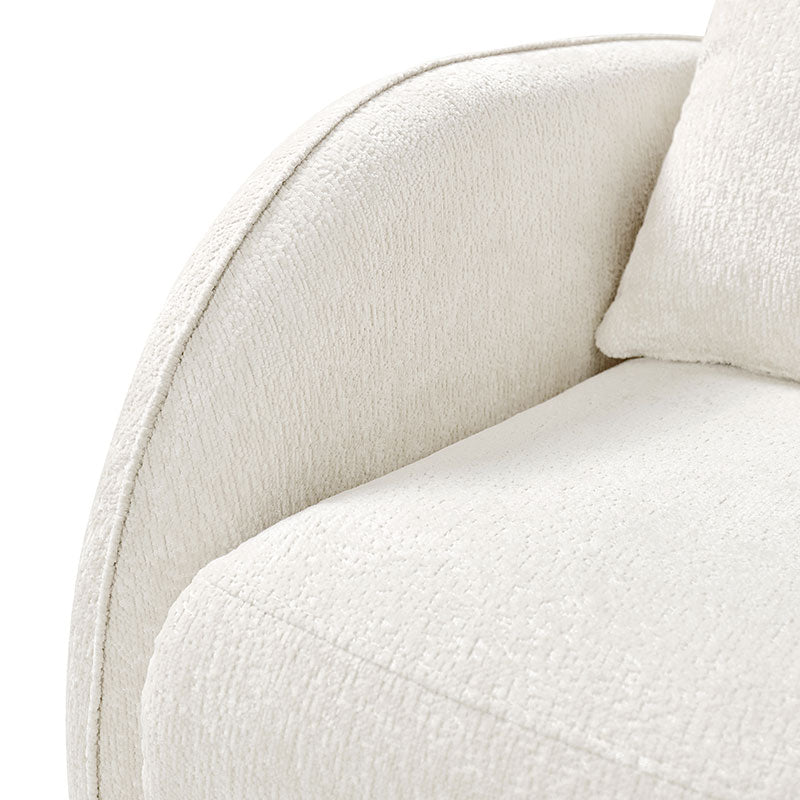 Fauteuil inclinable d'allaitement électrique à bascule avec rotation à 270°, 3 modes de balancement et appui-tête réglable | Blanc / Gris / Beige / Mousse | Siège individuel