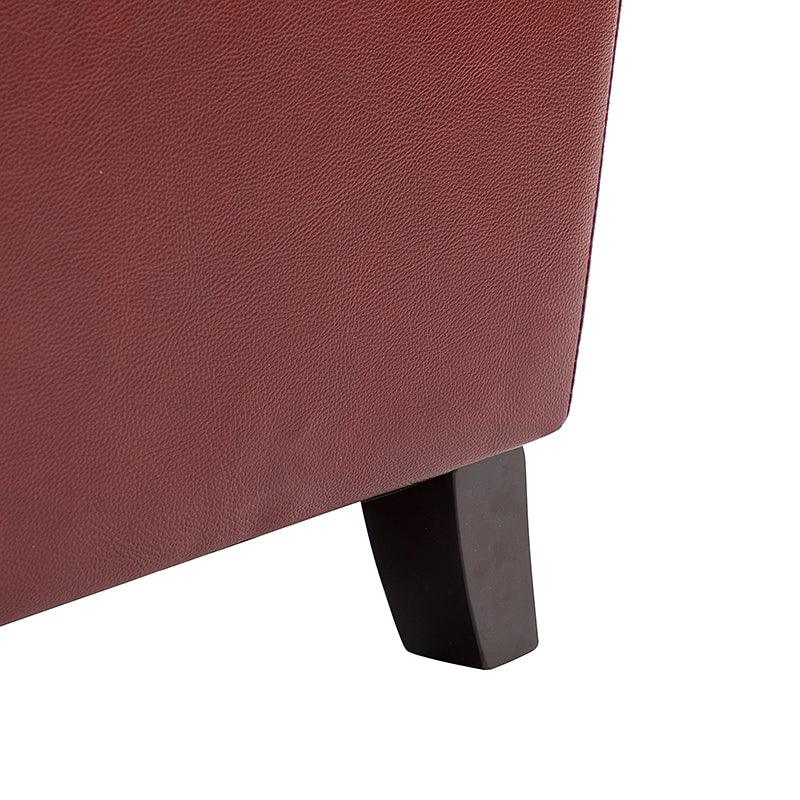 Fauteuil inclinable manuel en cuir véritable avec accoudoirs roulés, clous décoratifs, assise à ressorts sinueux et pieds tournés en bois de bouleau | Marron / Camel / Beige / Noir / Bleu marine / Vert / Bordeaux | Siège simple