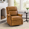 Fauteuil inclinable, pivotant et à bascule Wingback en cuir véritable avec clous en laiton et deux positions manuelles | Camel / Marine / Saddle / Marron / Sauge / Tourterelle / Beige / Turquoise / Bordeaux | Siège unique
