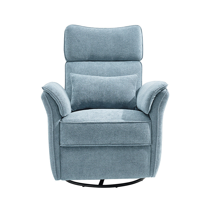 Fauteuil planeur électrique de nurserie avec accoudoirs et appuie-tête réglables, oreiller lombaire amovible, repose-pieds synchronisé et port USB | Beige / Blanc / Gris / Bleu marine / Bleu / Avoine / Mousse / Rose | Monoplace