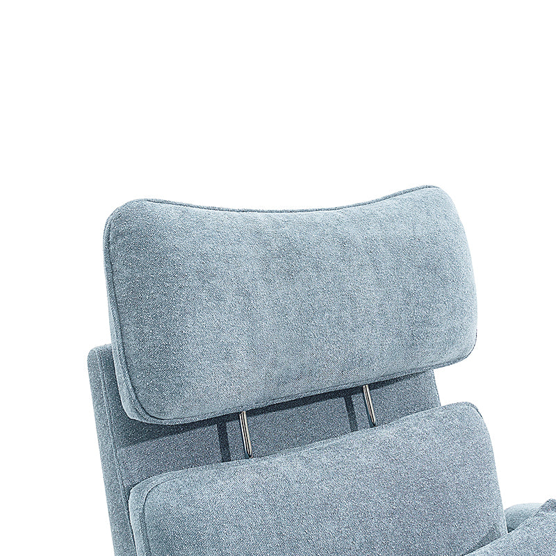 Fauteuil planeur électrique de nurserie avec accoudoirs et appuie-tête réglables, oreiller lombaire amovible, repose-pieds synchronisé et port USB | Beige / Blanc / Gris / Bleu marine / Bleu / Avoine / Mousse / Rose | Monoplace
