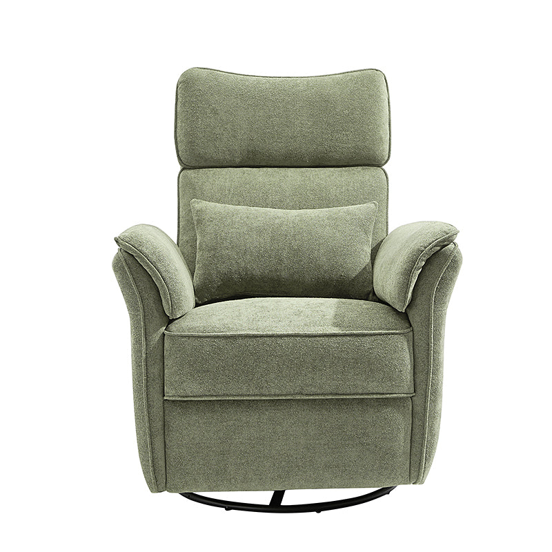 Fauteuil planeur électrique de nurserie avec accoudoirs et appuie-tête réglables, oreiller lombaire amovible, repose-pieds synchronisé et port USB | Beige / Blanc / Gris / Bleu marine / Bleu / Avoine / Mousse / Rose | Monoplace