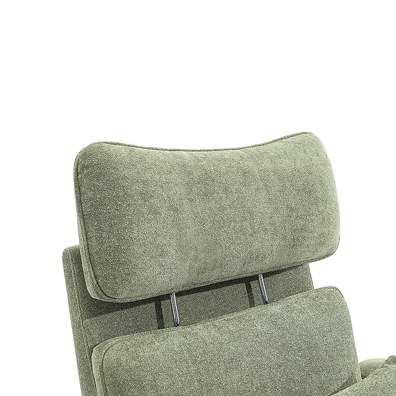Fauteuil planeur électrique de nurserie avec accoudoirs et appuie-tête réglables, oreiller lombaire amovible, repose-pieds synchronisé et port USB | Beige / Blanc / Gris / Bleu marine / Bleu / Avoine / Mousse / Rose | Monoplace