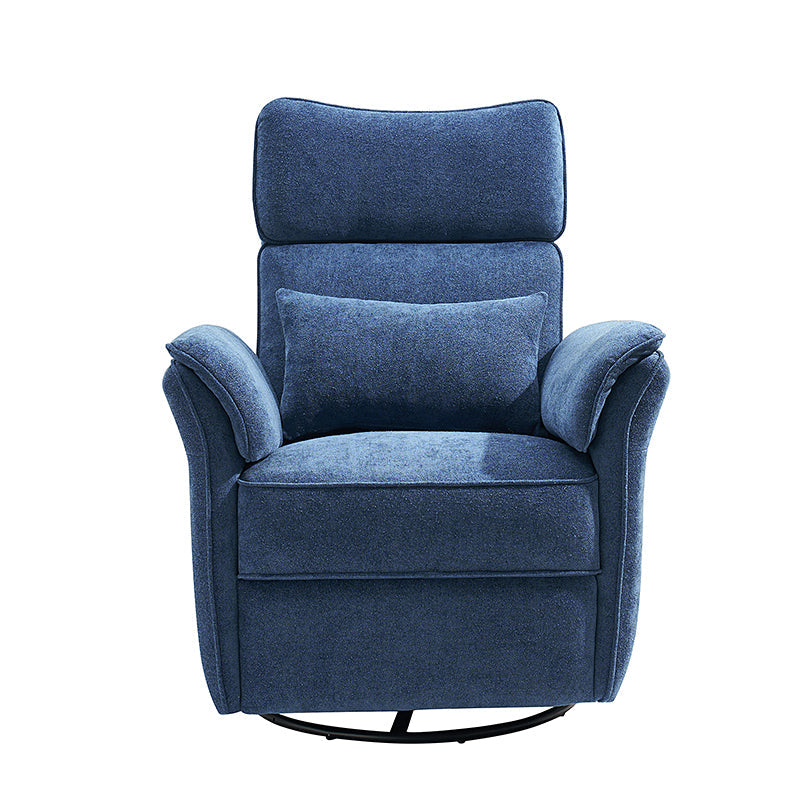 Fauteuil planeur électrique de nurserie avec accoudoirs et appuie-tête réglables, oreiller lombaire amovible, repose-pieds synchronisé et port USB | Beige / Blanc / Gris / Bleu marine / Bleu / Avoine / Mousse / Rose | Monoplace