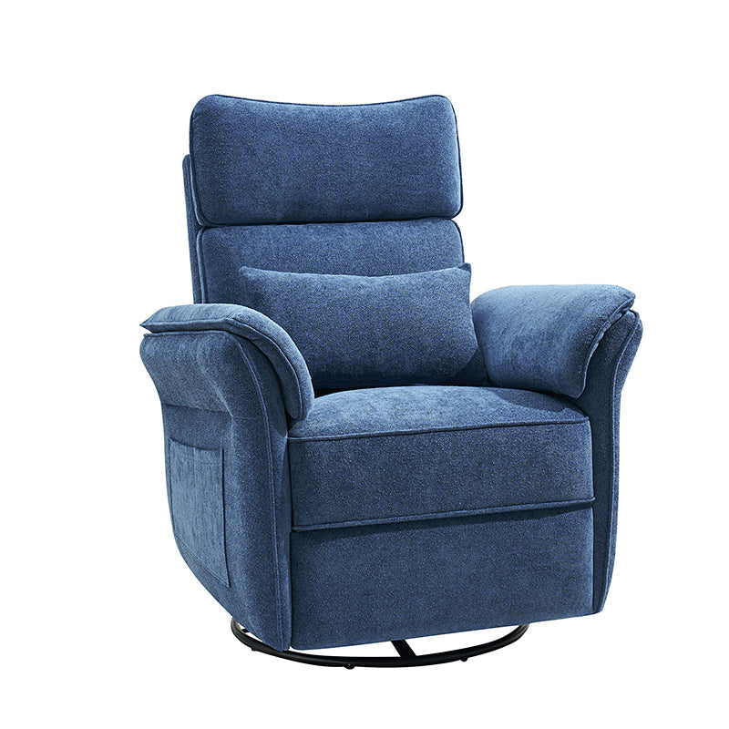 Fauteuil planeur électrique de nurserie avec accoudoirs et appuie-tête réglables, oreiller lombaire amovible, repose-pieds synchronisé et port USB | Beige / Blanc / Gris / Bleu marine / Bleu / Avoine / Mousse / Rose | Monoplace