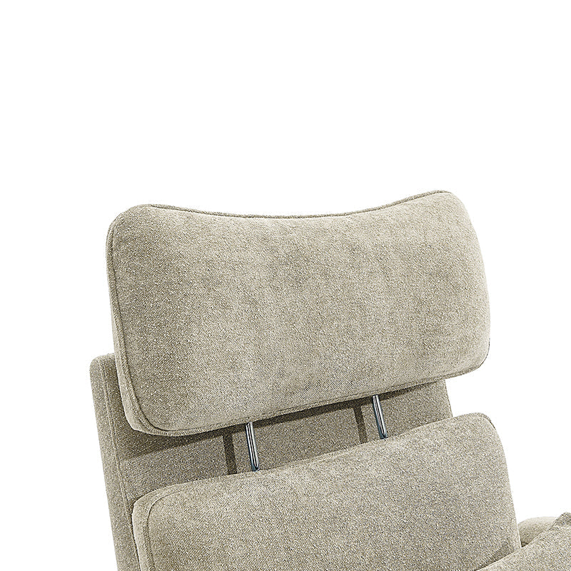 Fauteuil planeur électrique de nurserie avec accoudoirs et appuie-tête réglables, oreiller lombaire amovible, repose-pieds synchronisé et port USB | Beige / Blanc / Gris / Bleu marine / Bleu / Avoine / Mousse / Rose | Monoplace