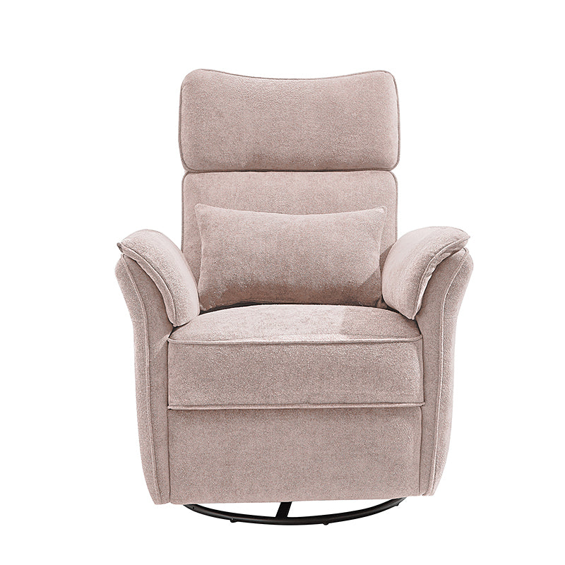 Fauteuil planeur électrique de nurserie avec accoudoirs et appuie-tête réglables, oreiller lombaire amovible, repose-pieds synchronisé et port USB | Beige / Blanc / Gris / Bleu marine / Bleu / Avoine / Mousse / Rose | Monoplace