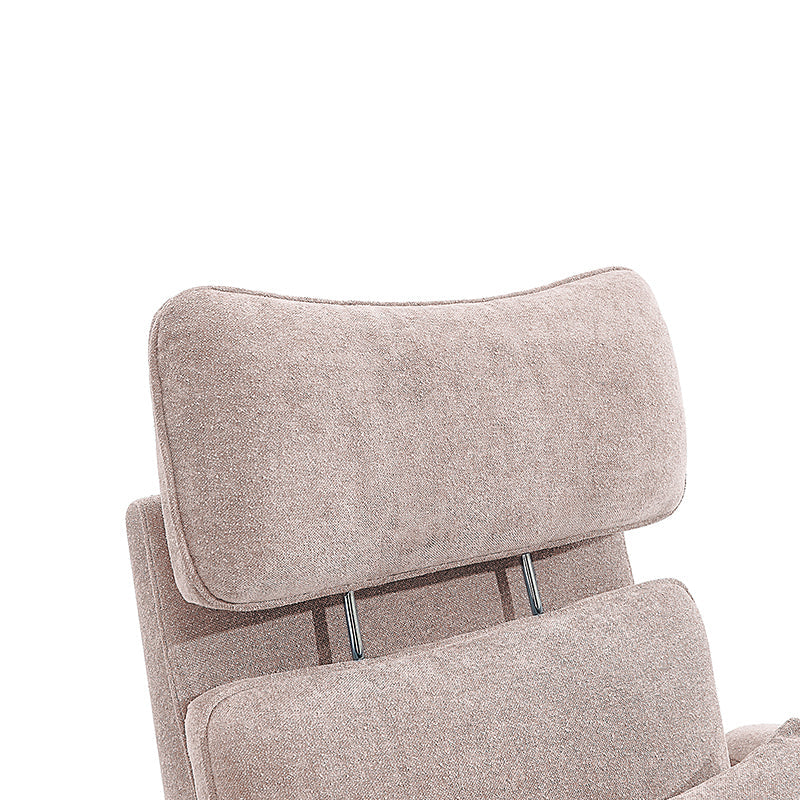 Fauteuil planeur électrique de nurserie avec accoudoirs et appuie-tête réglables, oreiller lombaire amovible, repose-pieds synchronisé et port USB | Beige / Blanc / Gris / Bleu marine / Bleu / Avoine / Mousse / Rose | Monoplace