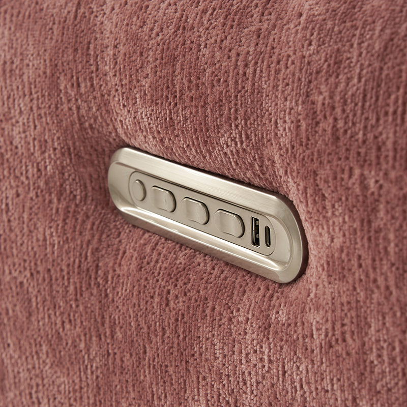 Fauteuil inclinable pivotant électrique pour chambre d'enfant avec appuie-tête et support lombaire motorisés, fonction bascule, veilleuse et ports USB/Type-C | Ivoire / Gris / Rose / Noir | Siège unique