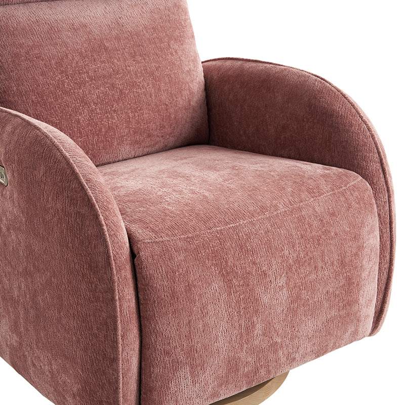 Fauteuil inclinable pivotant électrique pour chambre d'enfant avec appuie-tête et support lombaire motorisés, fonction bascule, veilleuse et ports USB/Type-C | Ivoire / Gris / Rose / Noir | Siège unique