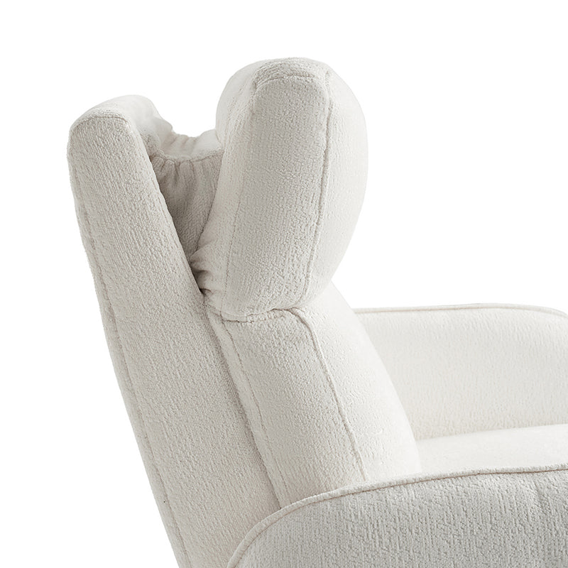 Fauteuil inclinable pivotant électrique pour chambre d'enfant avec appuie-tête et support lombaire motorisés, fonction bascule, veilleuse et ports USB/Type-C | Ivoire / Gris / Rose / Noir | Siège unique