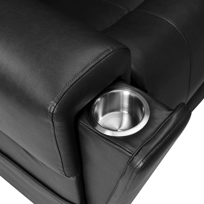 Fauteuil releveur inclinable XL avec massage, chaleur, ports de charge USB et Type-C, porte-gobelet et poches de rangement | Camel / Ivoire / Noir | Un siège