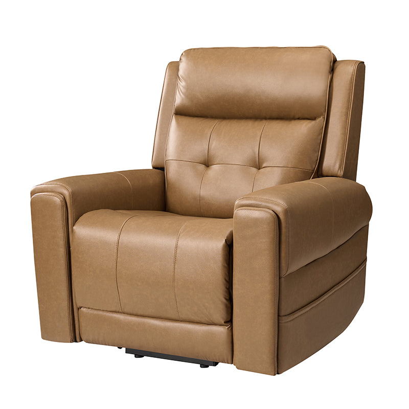 Fauteuil releveur inclinable XL avec massage, chaleur, ports de charge USB et Type-C, porte-gobelet et poches de rangement | Camel / Ivoire / Noir | Un siège