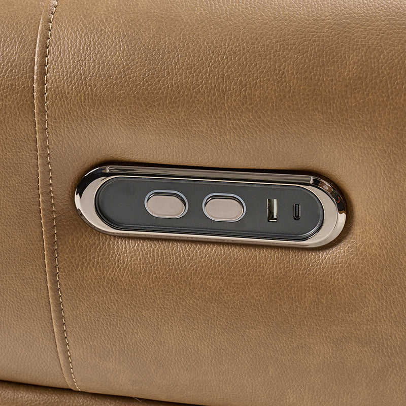 Fauteuil releveur inclinable XL avec massage, chaleur, ports de charge USB et Type-C, porte-gobelet et poches de rangement | Camel / Ivoire / Noir | Un siège