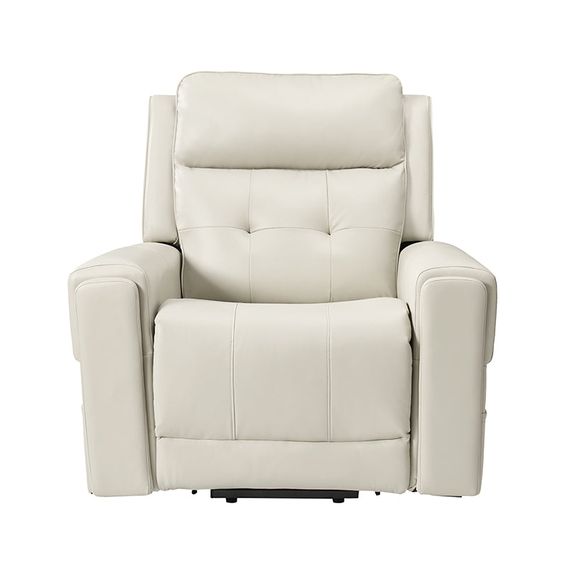 Fauteuil releveur inclinable XL avec massage, chaleur, ports de charge USB et Type-C, porte-gobelet et poches de rangement | Camel / Ivoire / Noir | Un siège