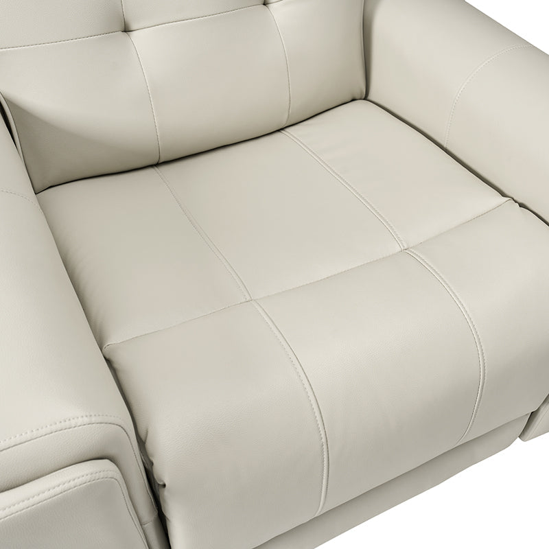 Fauteuil releveur inclinable XL avec massage, chaleur, ports de charge USB et Type-C, porte-gobelet et poches de rangement | Camel / Ivoire / Noir | Un siège
