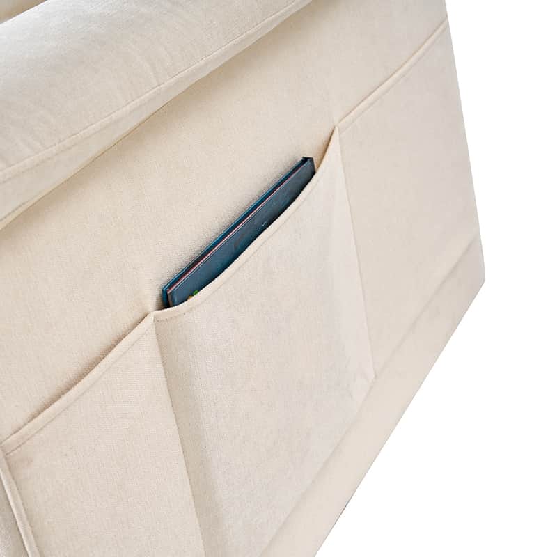 Fauteuil inclinable releveur avec massage dorsal par airbag, thérapie chauffante et support tête et lombaire réglables | Bleu marine / Beige | Monoplace