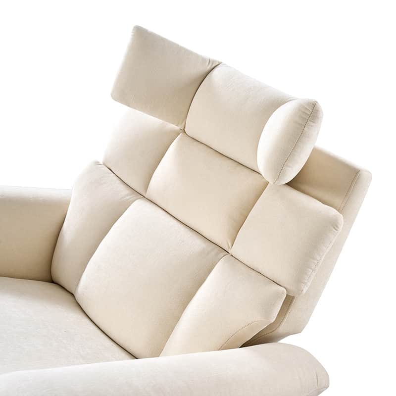 Fauteuil inclinable releveur avec massage dorsal par airbag, thérapie chauffante et support tête et lombaire réglables | Bleu marine / Beige | Monoplace