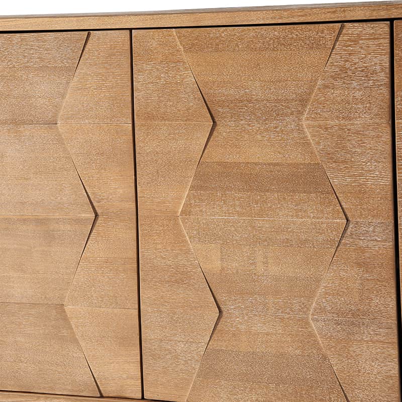 Buffet à 4 portes de 152 cm avec portes à fermeture douce, 2 étagères réglables et pieds en bois massif | Noyer / Blanc / Noir / Bois flotté | Unité