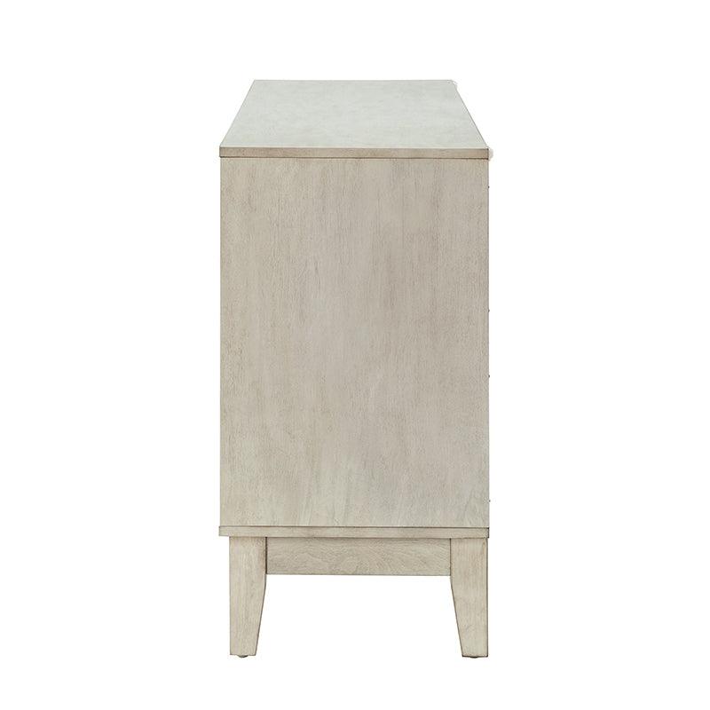 Buffet à 4 portes de 152 cm avec portes à fermeture douce, 2 étagères réglables et pieds en bois massif | Noyer / Blanc / Noir / Bois flotté | Unité
