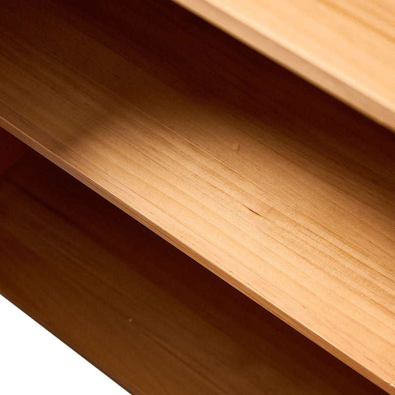 Buffet en bois massif cannelé avec étagères réglables et gestion de câbles intégrée | Noyer / Teck | 3 ou 4 portes | Individuel