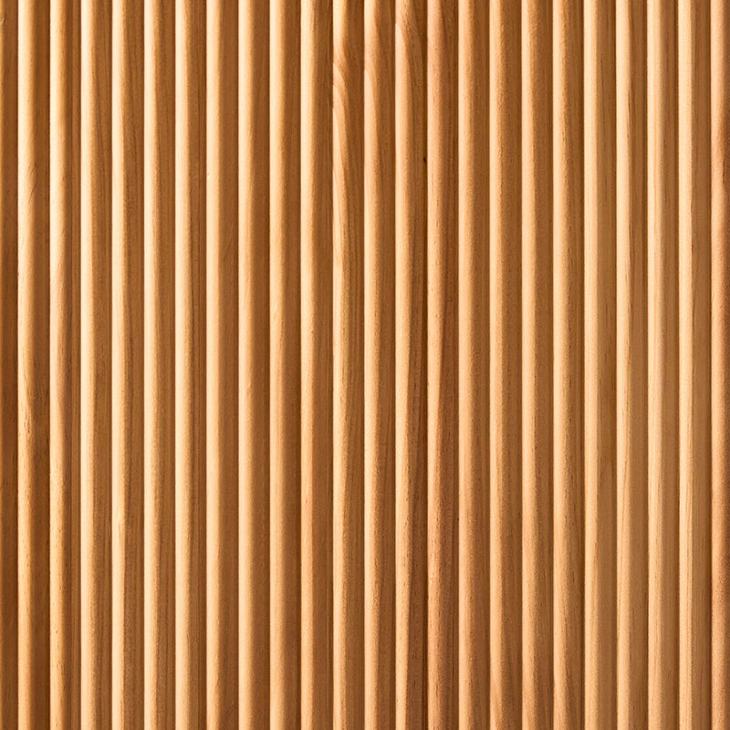 Buffet en bois massif cannelé avec étagères réglables et gestion de câbles intégrée | Noyer / Teck | 3 ou 4 portes | Individuel