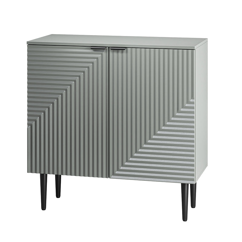 Armoire d'appoint linéaire à 2 portes et 4 étagères amovibles avec pieds en métal noir, 89 cm de haut | Marine / Gris / Noir / Blanc | Individuel
