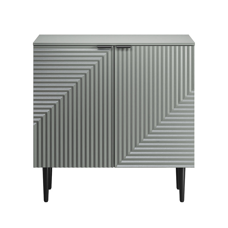 Armoire d'appoint linéaire à 2 portes et 4 étagères amovibles avec pieds en métal noir, 89 cm de haut | Marine / Gris / Noir / Blanc | Individuel