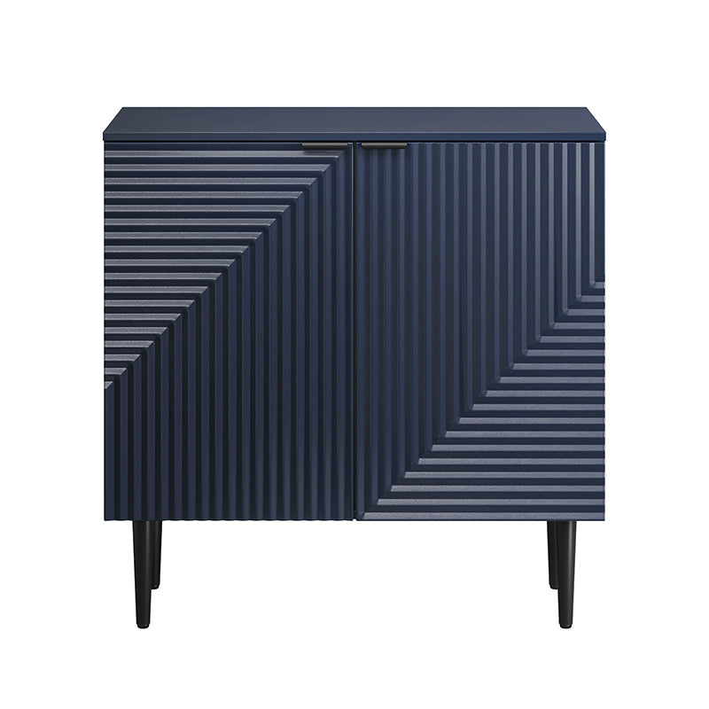 Armoire d'appoint linéaire à 2 portes et 4 étagères amovibles avec pieds en métal noir, 89 cm de haut | Marine / Gris / Noir / Blanc | Individuel
