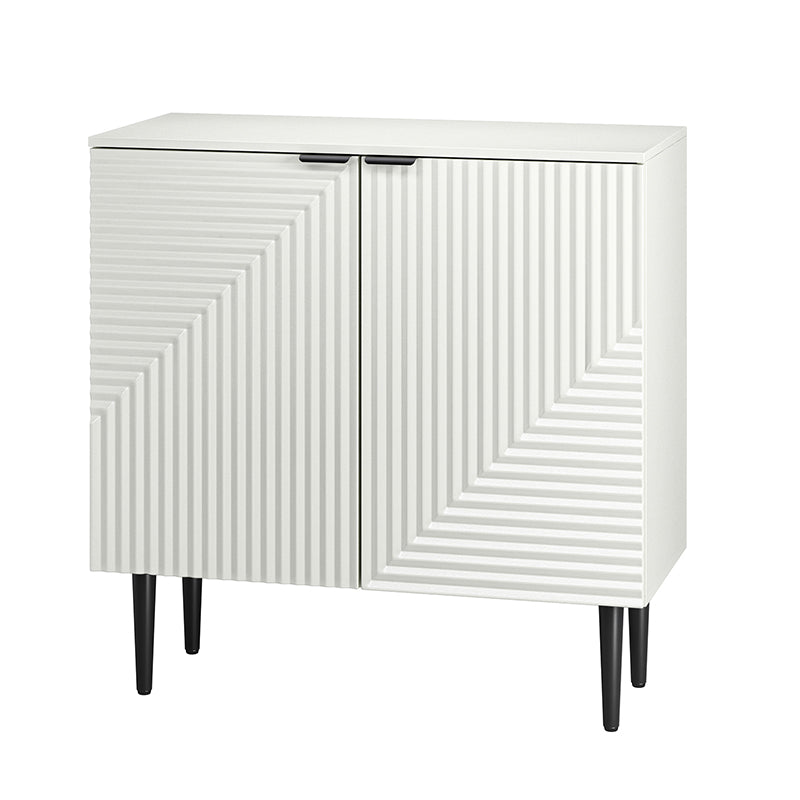 Armoire d'appoint linéaire à 2 portes et 4 étagères amovibles avec pieds en métal noir, 89 cm de haut | Marine / Gris / Noir / Blanc | Individuel