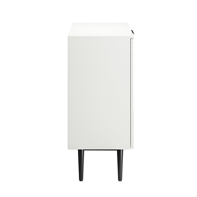 Armoire d'appoint linéaire à 2 portes et 4 étagères amovibles avec pieds en métal noir, 89 cm de haut | Marine / Gris / Noir / Blanc | Individuel