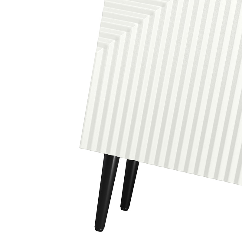Armoire d'appoint linéaire à 2 portes et 4 étagères amovibles avec pieds en métal noir, 89 cm de haut | Marine / Gris / Noir / Blanc | Individuel