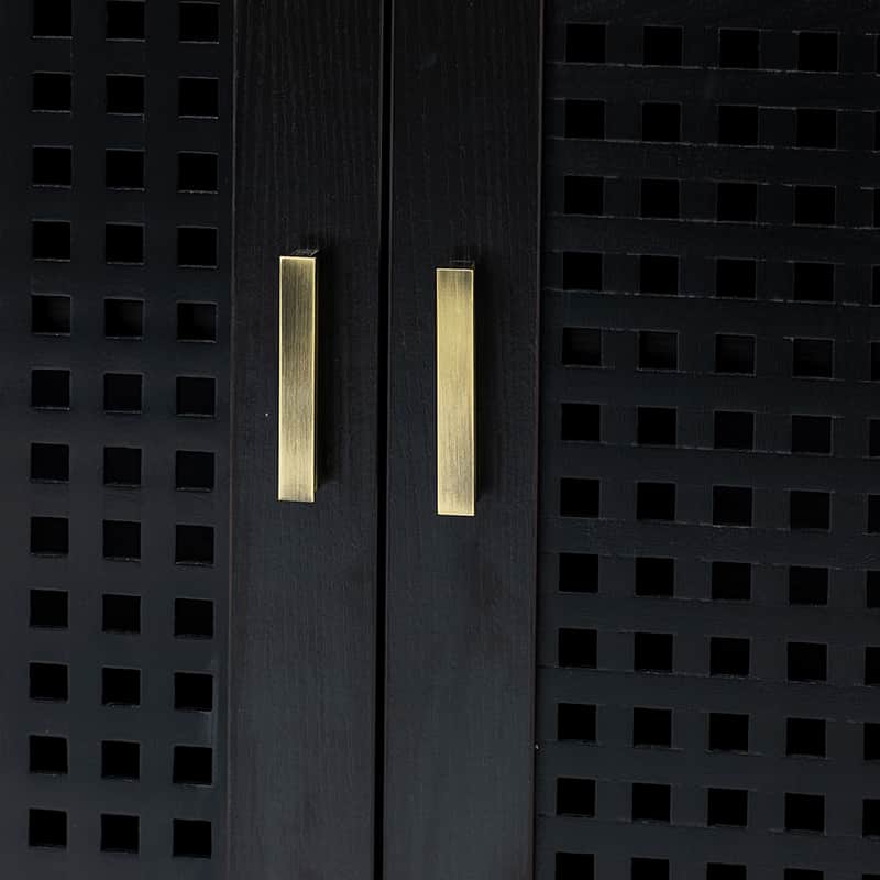 Buffet 3 portes avec pieds inclinés et poignées en bronze | Noyer / Noir / Expresso | Individuel