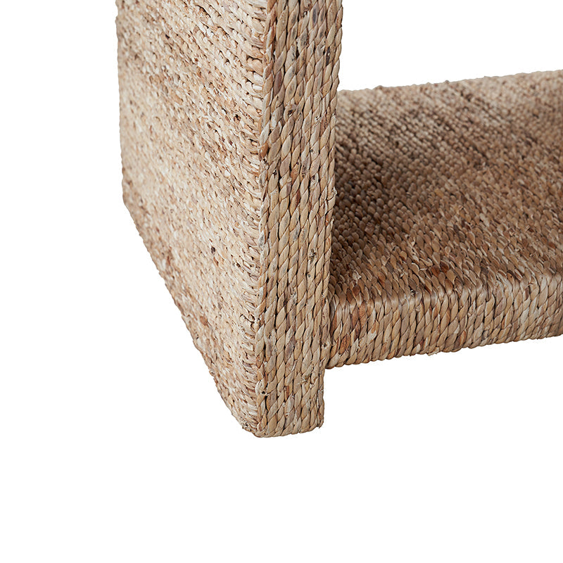 Table d'appoint en rotin avec 2 étagères ouvertes et dos fini | Naturel | Simple