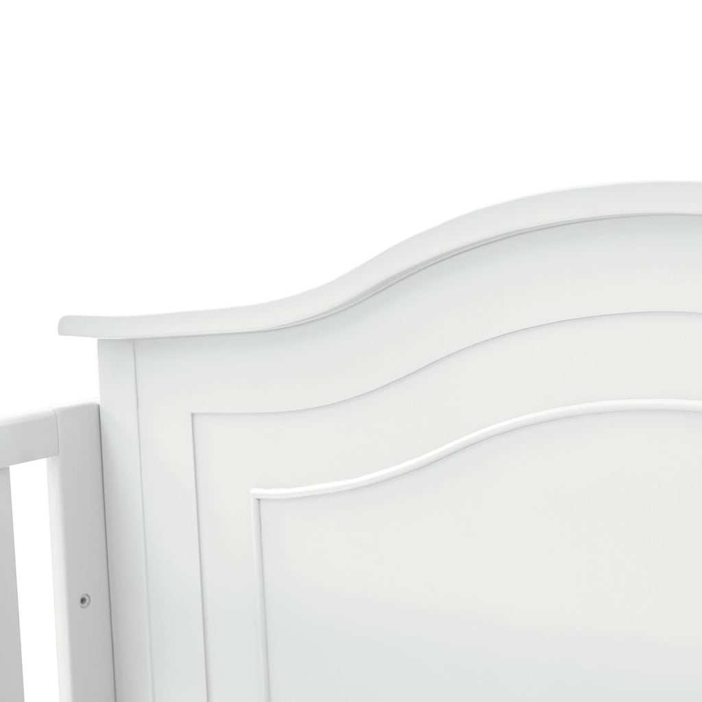 Lit de bébé convertible 5-en-1 avec berceau à bascule, lit de tout-petit, lit de repos et conversion en bureau | Blanc / Gris | Simple