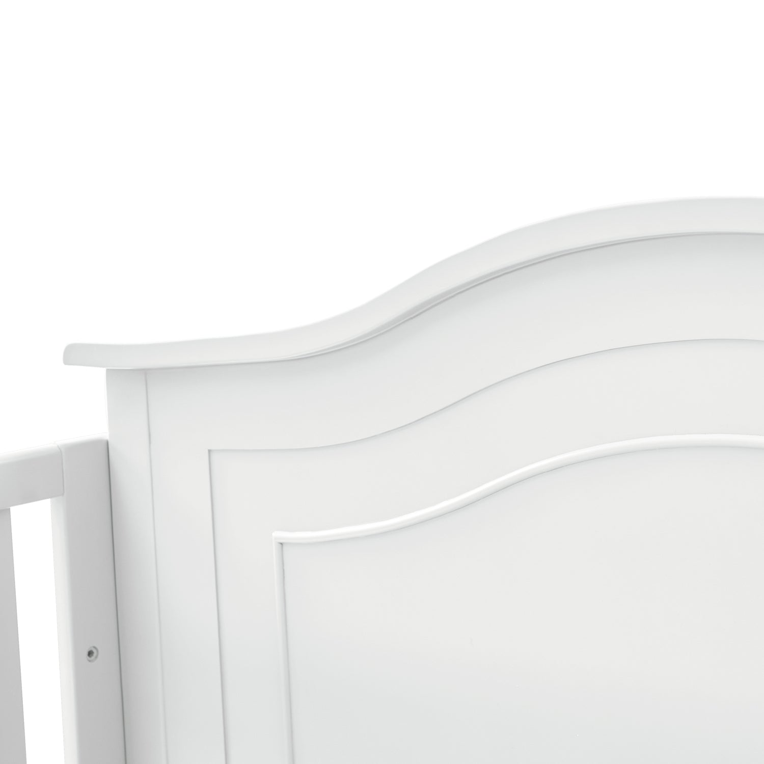 Lit de bébé convertible 5-en-1 avec berceau à bascule, lit de tout-petit, lit de repos et conversion en bureau | Blanc / Gris | Simple