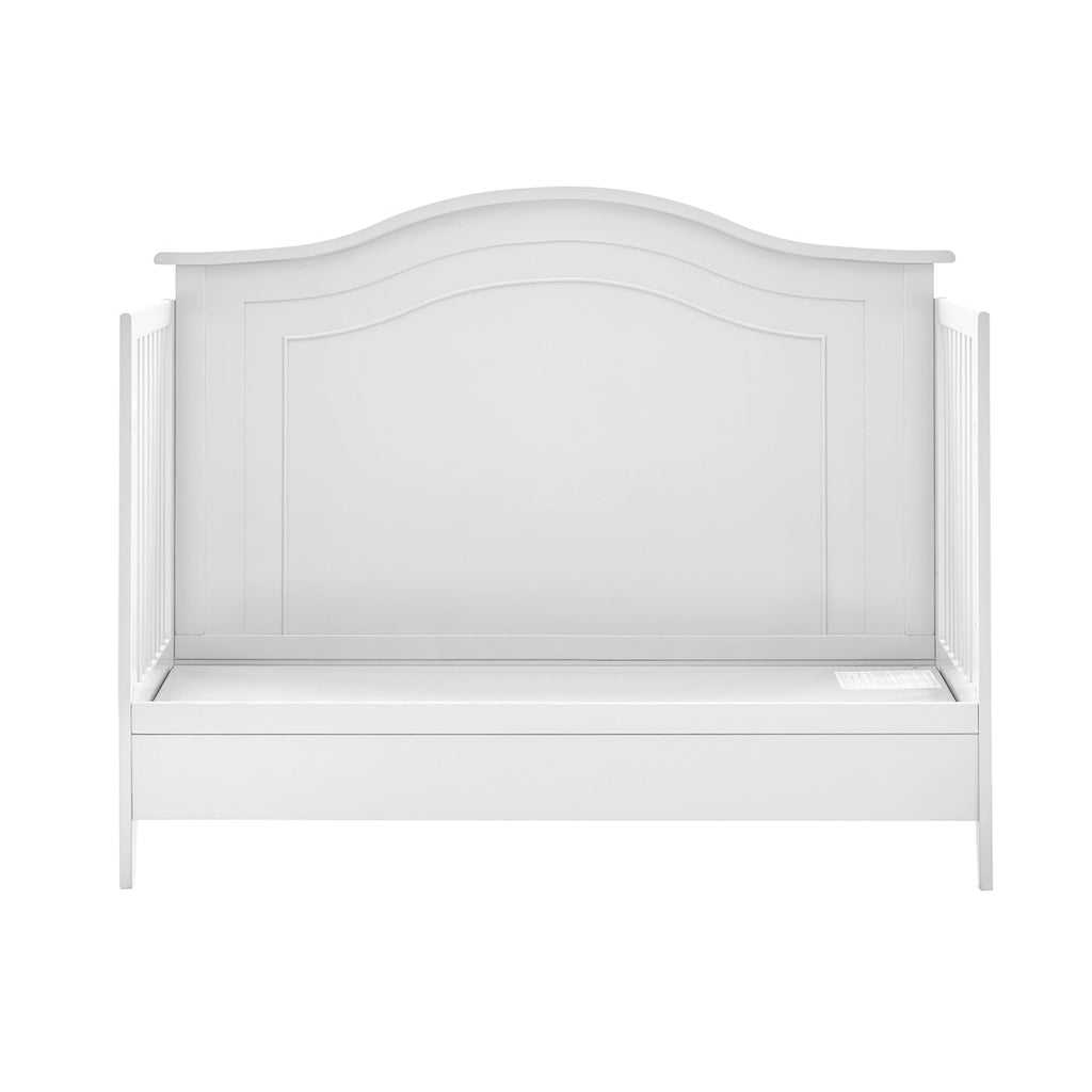 Lit de bébé convertible 5-en-1 avec berceau à bascule, lit de tout-petit, lit de repos et conversion en bureau | Blanc / Gris | Simple
