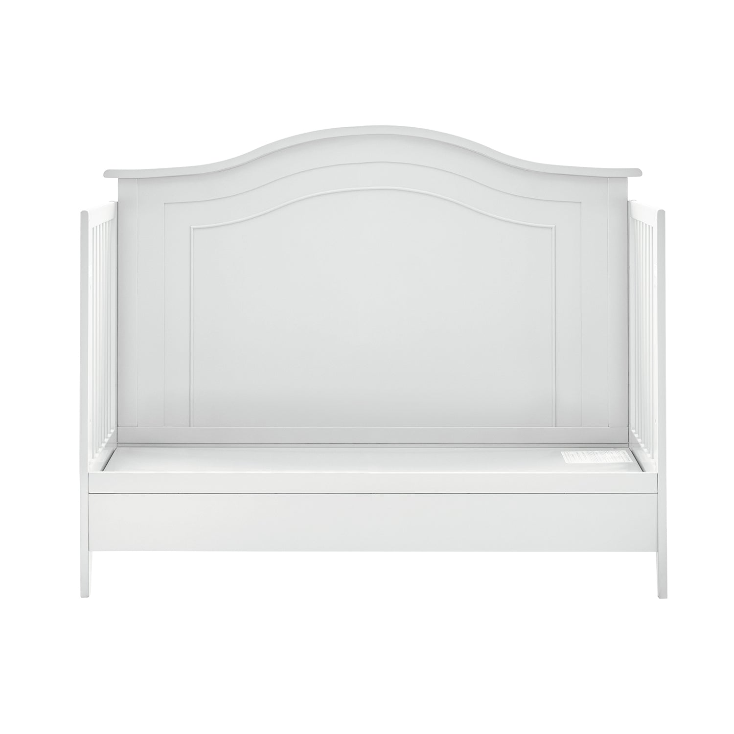 Lit de bébé convertible 5-en-1 avec berceau à bascule, lit de tout-petit, lit de repos et conversion en bureau | Blanc / Gris | Simple