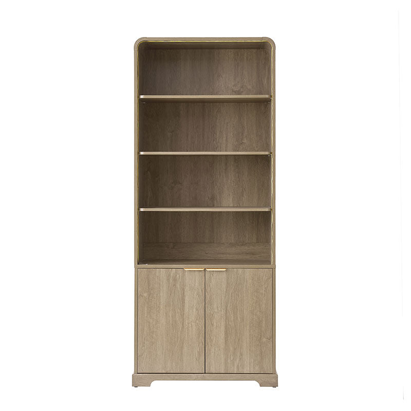 Bibliothèque moderne avec 3 étagères ouvertes et 2 portes d'armoire | Seadrift / Acorn | Simple