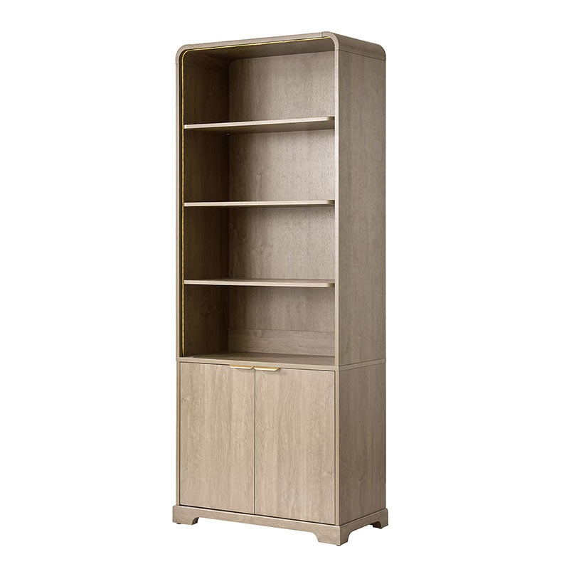 Bibliothèque moderne avec 3 étagères ouvertes et 2 portes d'armoire | Seadrift / Acorn | Simple