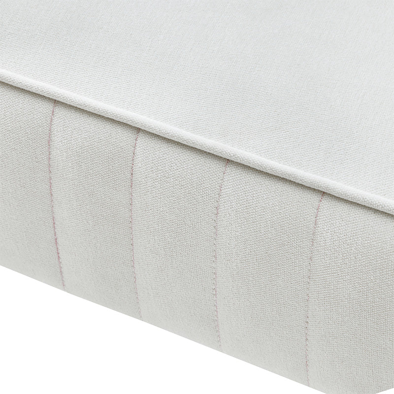 Banc de rangement capitonné en velours avec rembourrage en mousse et pieds en métal doré | Ivoire / Gris / Beige | Simple