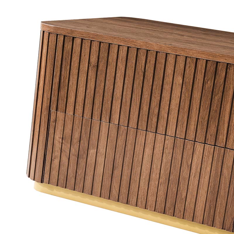 Table basse relevable avec compartiment caché, 2 tiroirs latéraux et design à lattes | Chêne / Naturel | Simple