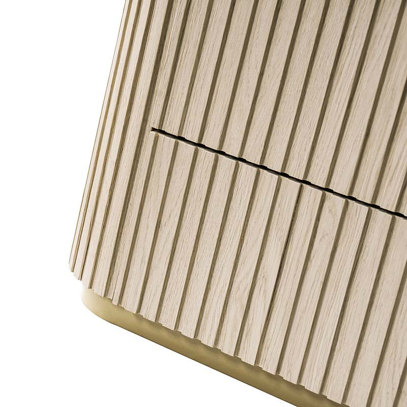 Table basse relevable avec compartiment caché, 2 tiroirs latéraux et design à lattes | Chêne / Naturel | Simple