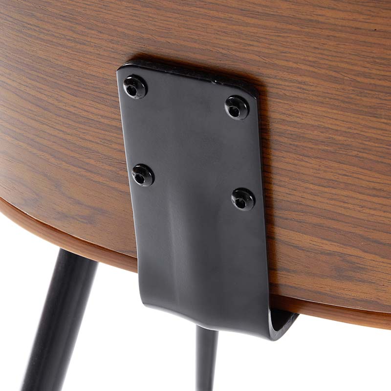 Chaise de salle à manger rembourrée avec dossier en bois massif, assise en mousse et pieds métalliques réglables | Mousse / Ivoire / Gris clair | Siège unique